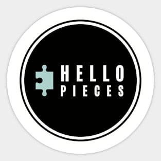 Hello Pieces- Circle Black Sticker